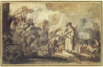 Éliézer et Rebecca au puits - Abraham Furnerius